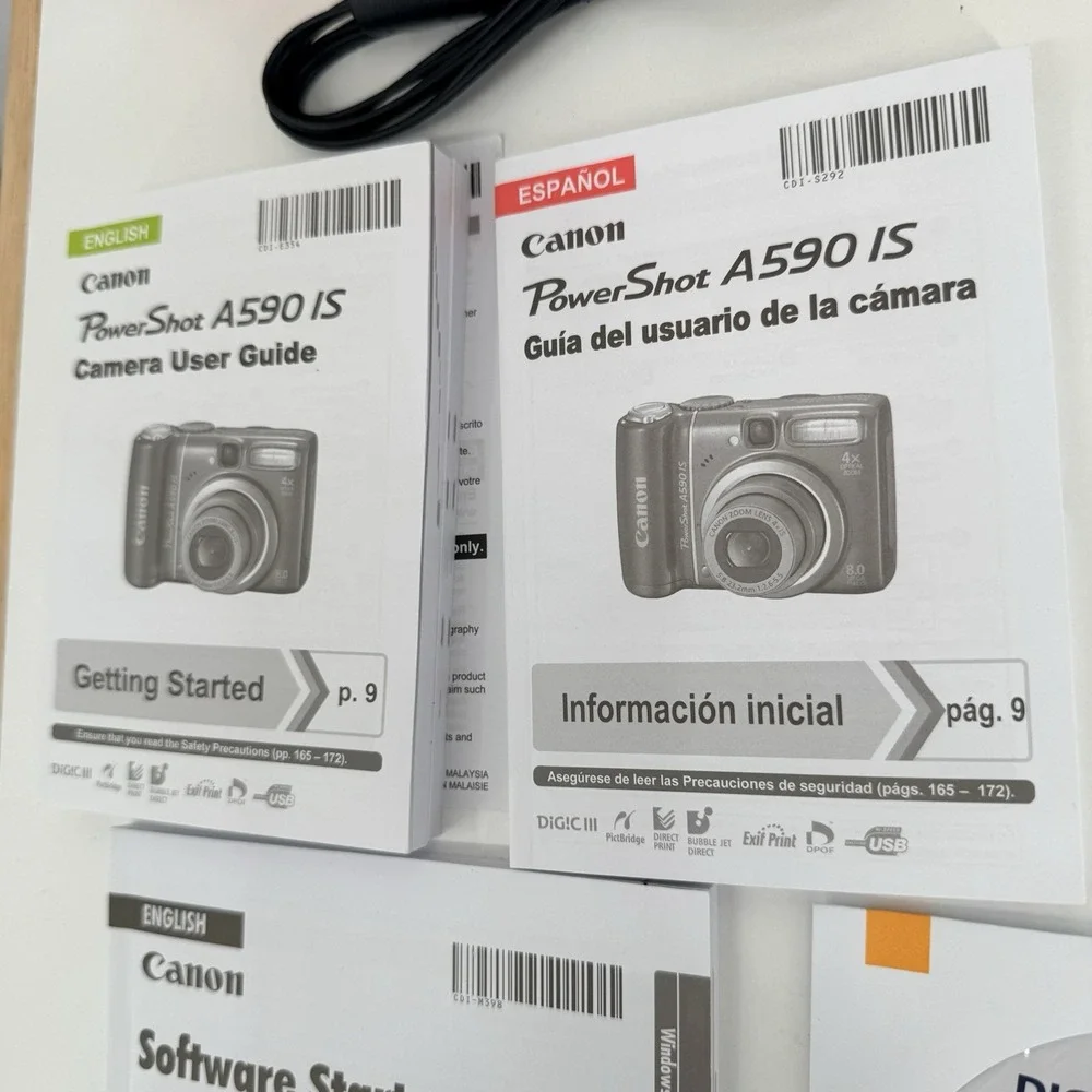CANON POWERSHOT A590 IS Box, Manuals, and Cable Only‎ -NO CAMERA